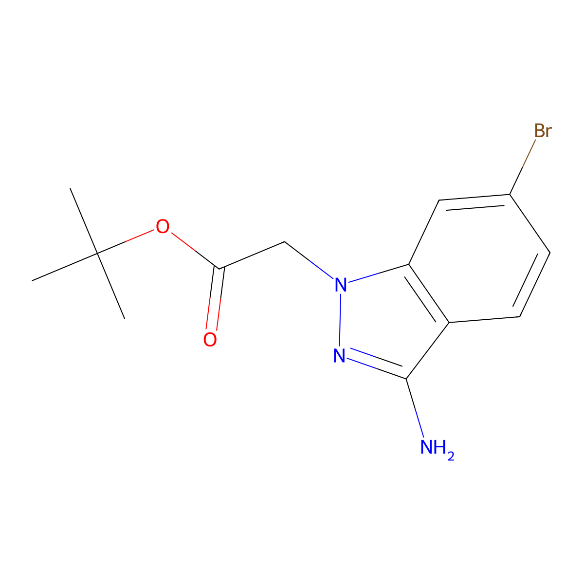 tert-butyl 2-(3-amino-6-bromo-1H-indazol-1-yl)acetate molecular structure, CAS 2624119-04-4