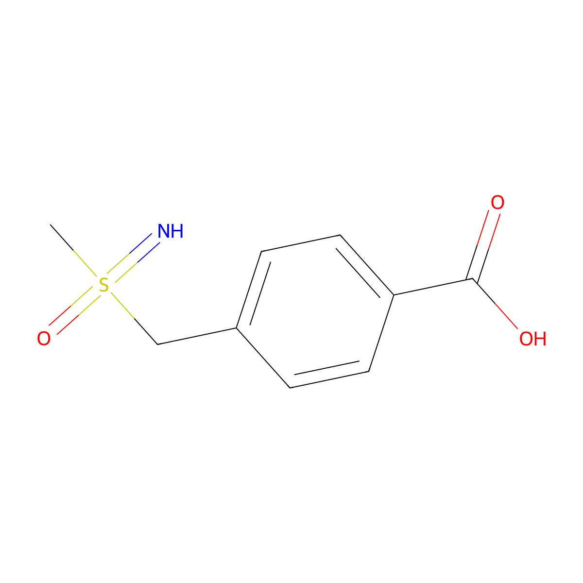 4-{[Imino(methyl)oxo-lambda6-sulfanyl]methyl}benzoic acid molecular structure, CAS 2624119-16-8
