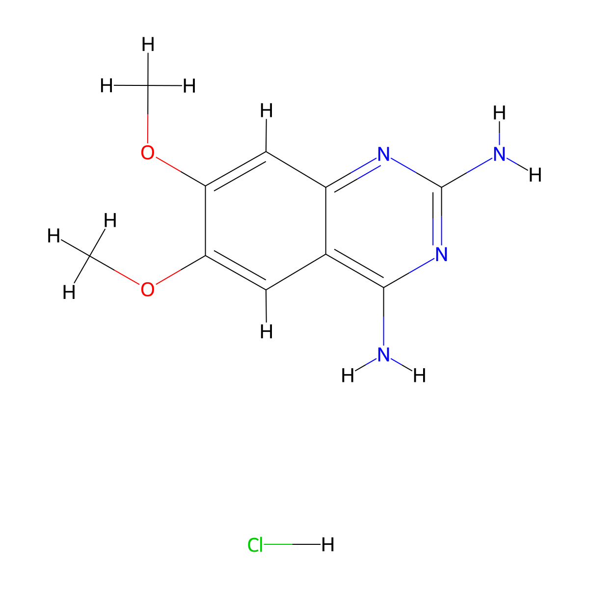 6,7-Dimethoxyquinazoline-2,4-diamine hydrochloride molecular structure, CAS 2624119-21-5
