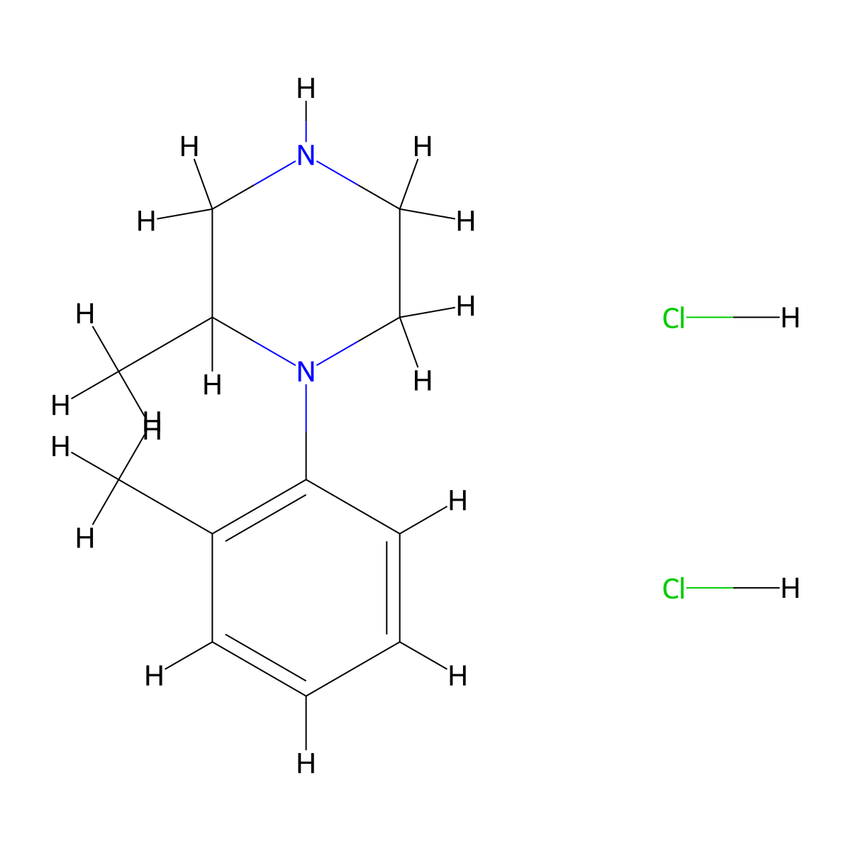 2-Methyl-1-(2-methylphenyl)piperazine dihydrochloride molecular structure, CAS 2624121-77-1