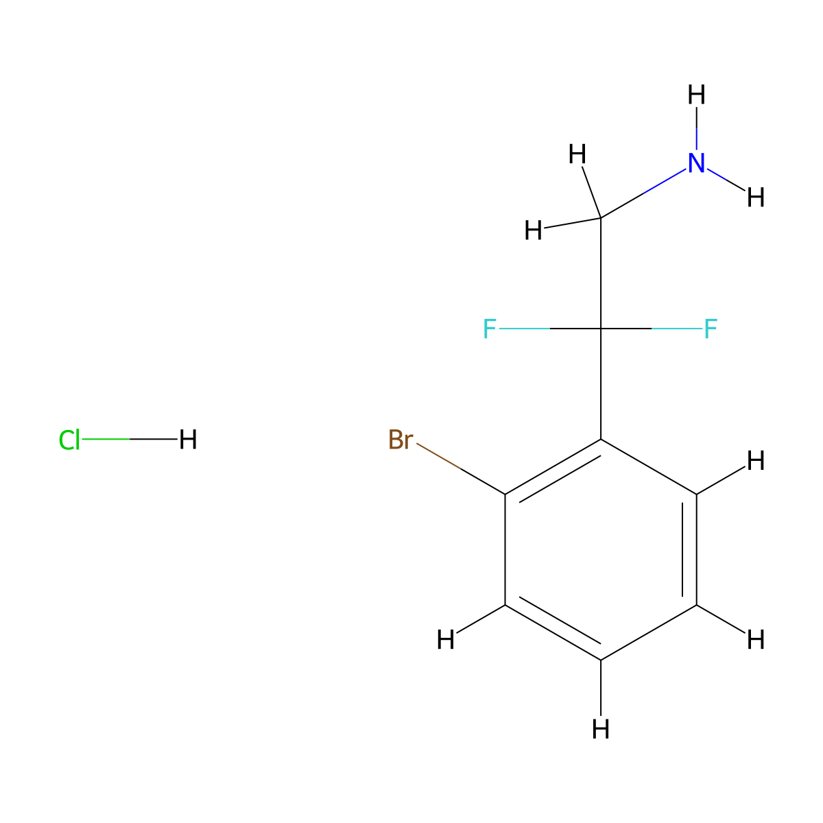 2-(2-Bromophenyl)-2,2-difluoroethan-1-amine hydrochloride molecular structure, CAS 2624121-78-2