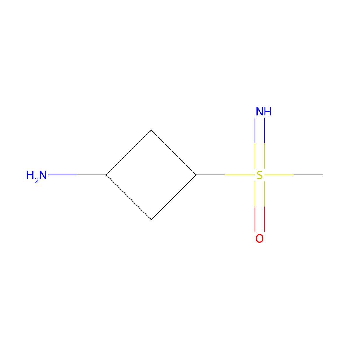 Imino(methyl)[(1r,3r)-3-aminocyclobutyl]-lambda6-sulfanone molecular structure, CAS 2624121-83-9