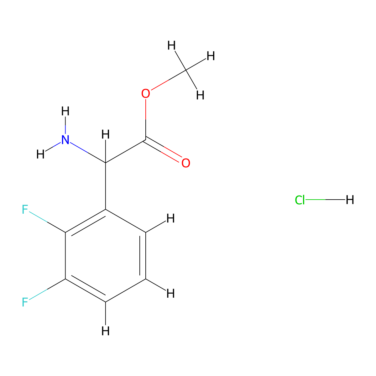 Methyl 2-amino-2-(2,3-difluorophenyl)acetate hydrochloride molecular structure, CAS 2624121-96-4