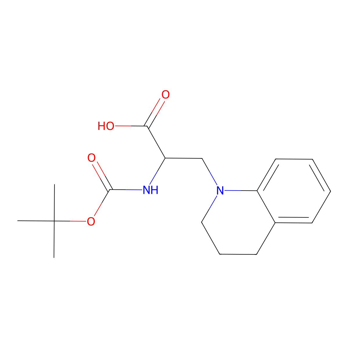 2-{[(Tert-butoxy)carbonyl]amino}-3-(1,2,3,4-tetrahydroquinolin-1-yl)propanoic acid molecular structure, CAS 2624122-03-6
