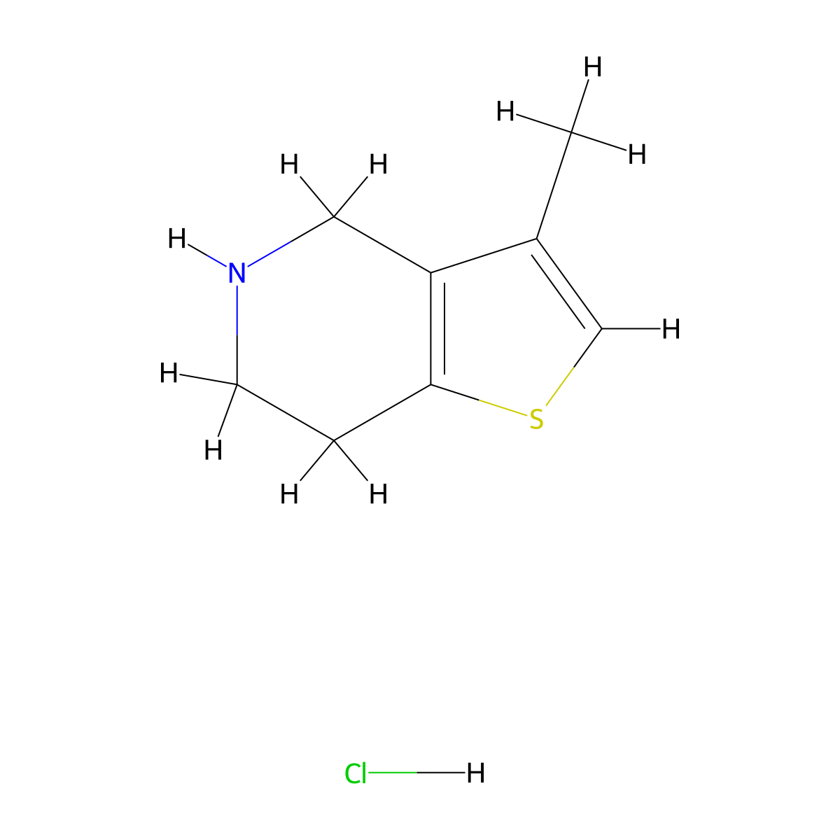 3-methyl-4H,5H,6H,7H-thieno(3,2-c)pyridine hydrochloride molecular structure, CAS 2624122-39-8