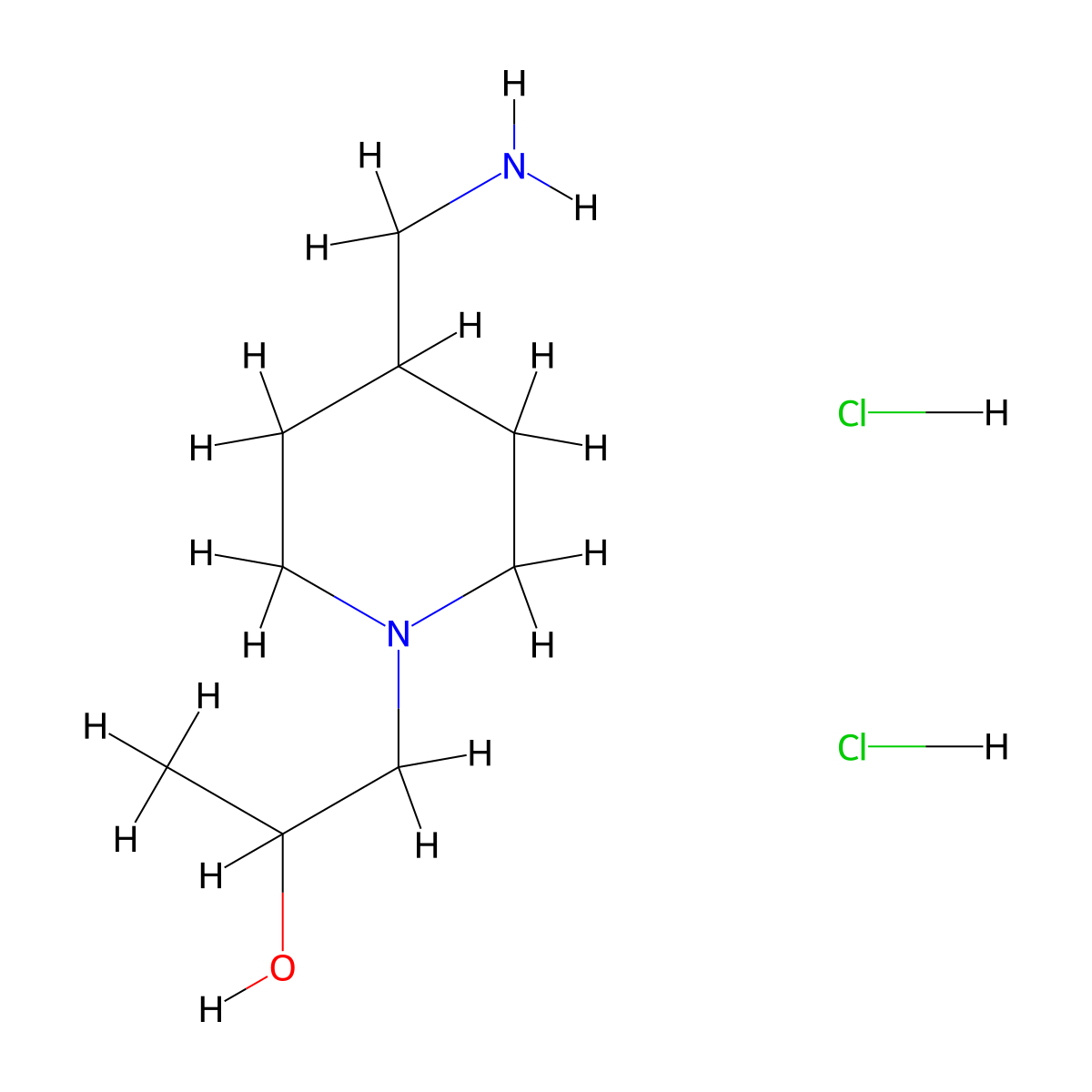 1-[4-(Aminomethyl)piperidin-1-yl]propan-2-ol dihydrochloride molecular structure, CAS 2624122-54-7