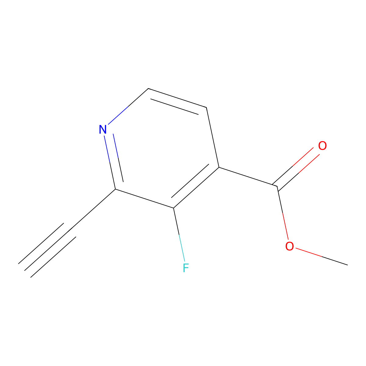 Methyl 2-ethynyl-3-fluoropyridine-4-carboxylate molecular structure, CAS 2624122-57-0
