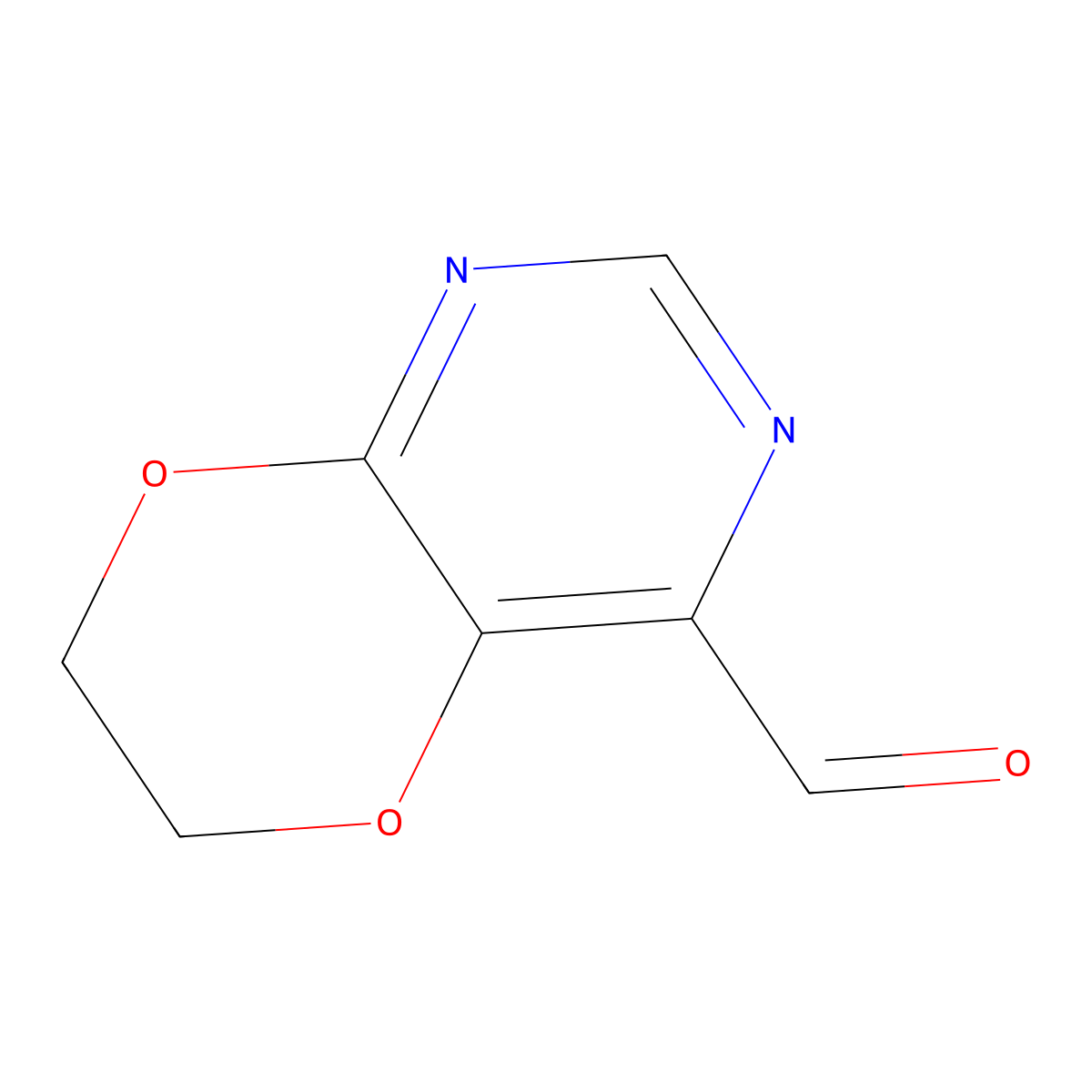 6H,7H-[1,4]dioxino[2,3-d]pyrimidine-4-carbaldehyde molecular structure, CAS 2624122-77-4