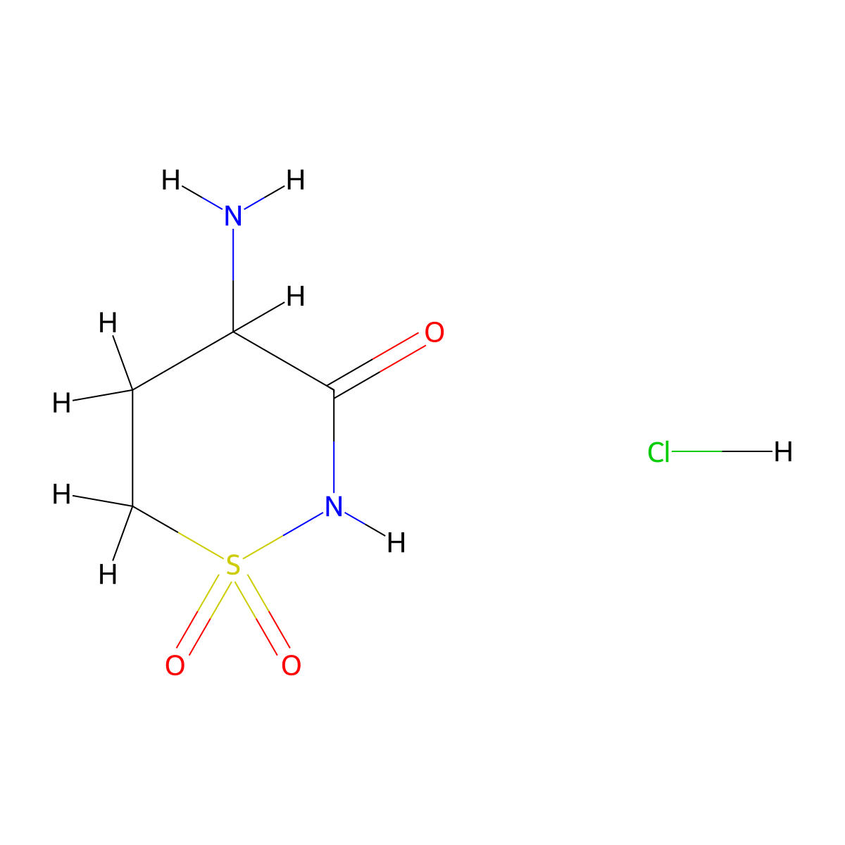4-Amino-1lambda6,2-thiazinane-1,1,3-trione hydrochloride molecular structure, CAS 2624123-12-0