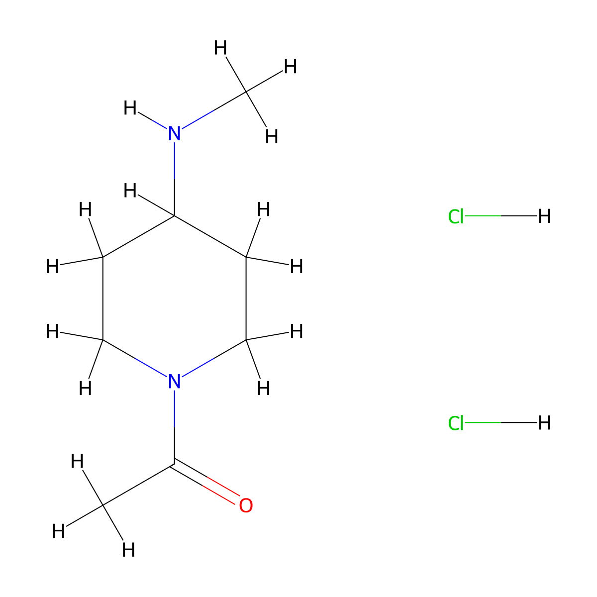 1-[4-(Methylamino)piperidin-1-yl]ethan-1-one dihydrochloride molecular structure, CAS 2624125-54-6