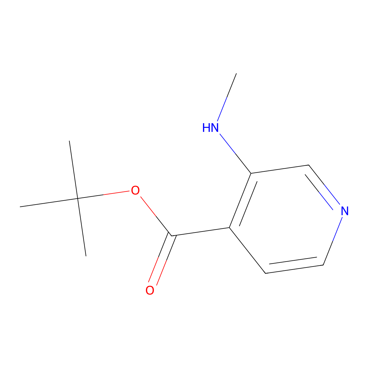 Tert-butyl 3-(methylamino)pyridine-4-carboxylate molecular structure, CAS 2624126-14-1