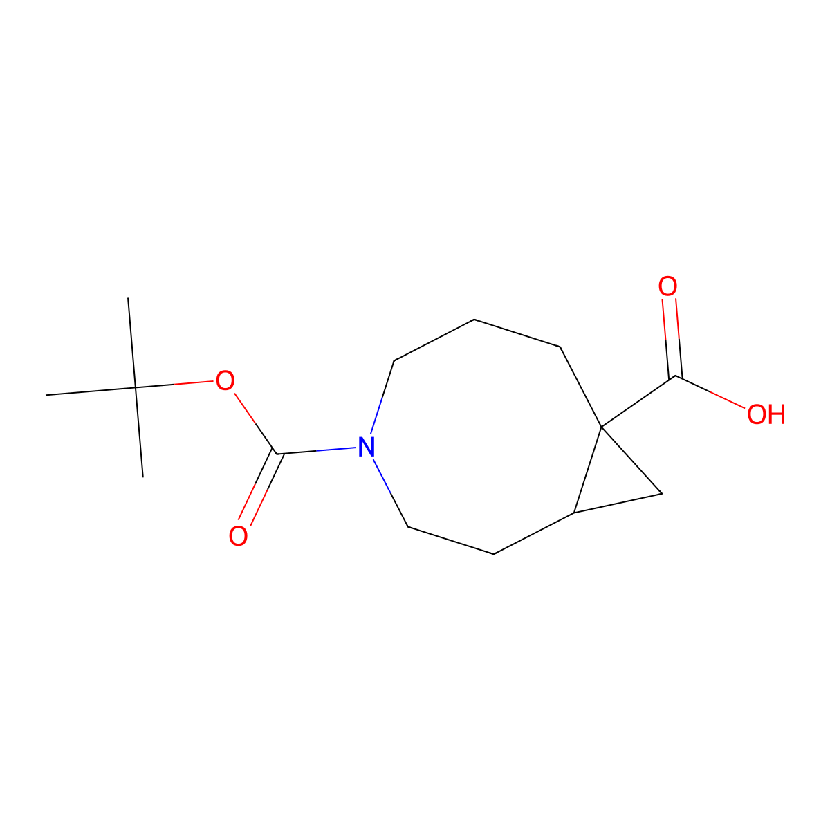 4-[(Tert-butoxy)carbonyl]-4-azabicyclo[6.1.0]nonane-8-carboxylic acid molecular structure, CAS 2624126-34-5