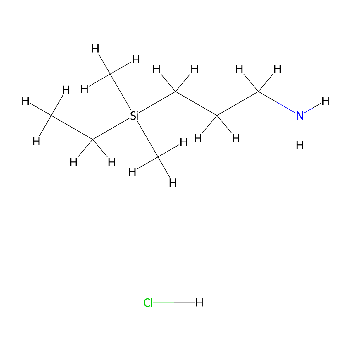 (3-Aminopropyl)(ethyl)dimethylsilane hydrochloride molecular structure, CAS 2624126-56-1