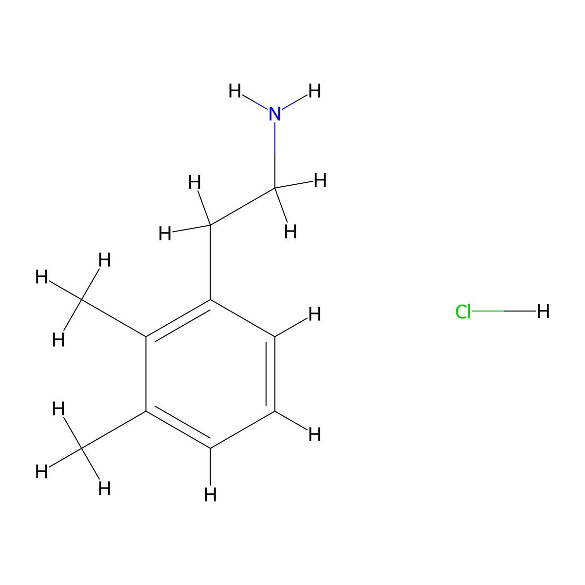 2-(2,3-Dimethylphenyl)ethan-1-amine hydrochloride molecular structure, CAS 2624126-60-7