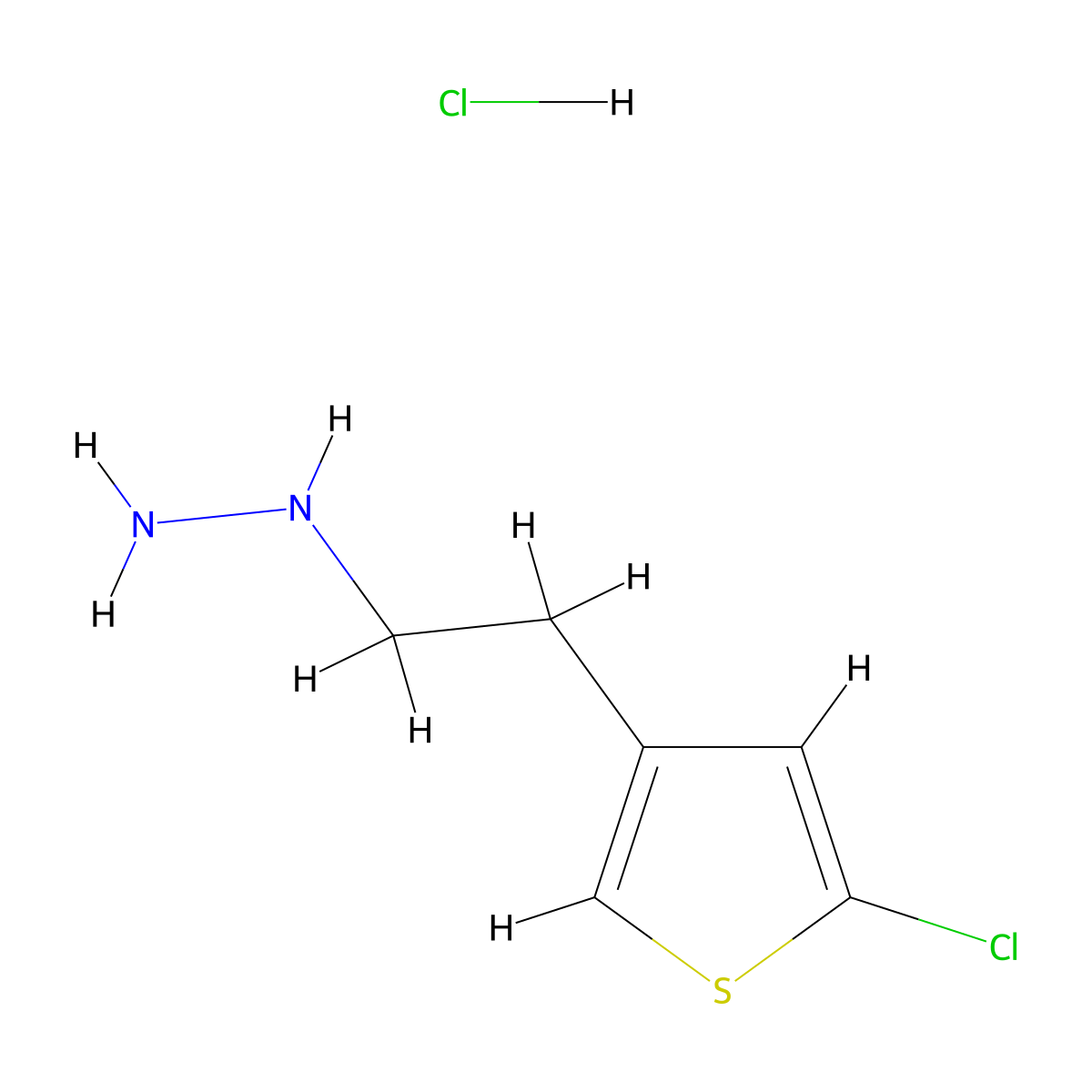 [2-(5-Chlorothiophen-3-yl)ethyl]hydrazine hydrochloride molecular structure, CAS 2624126-61-8