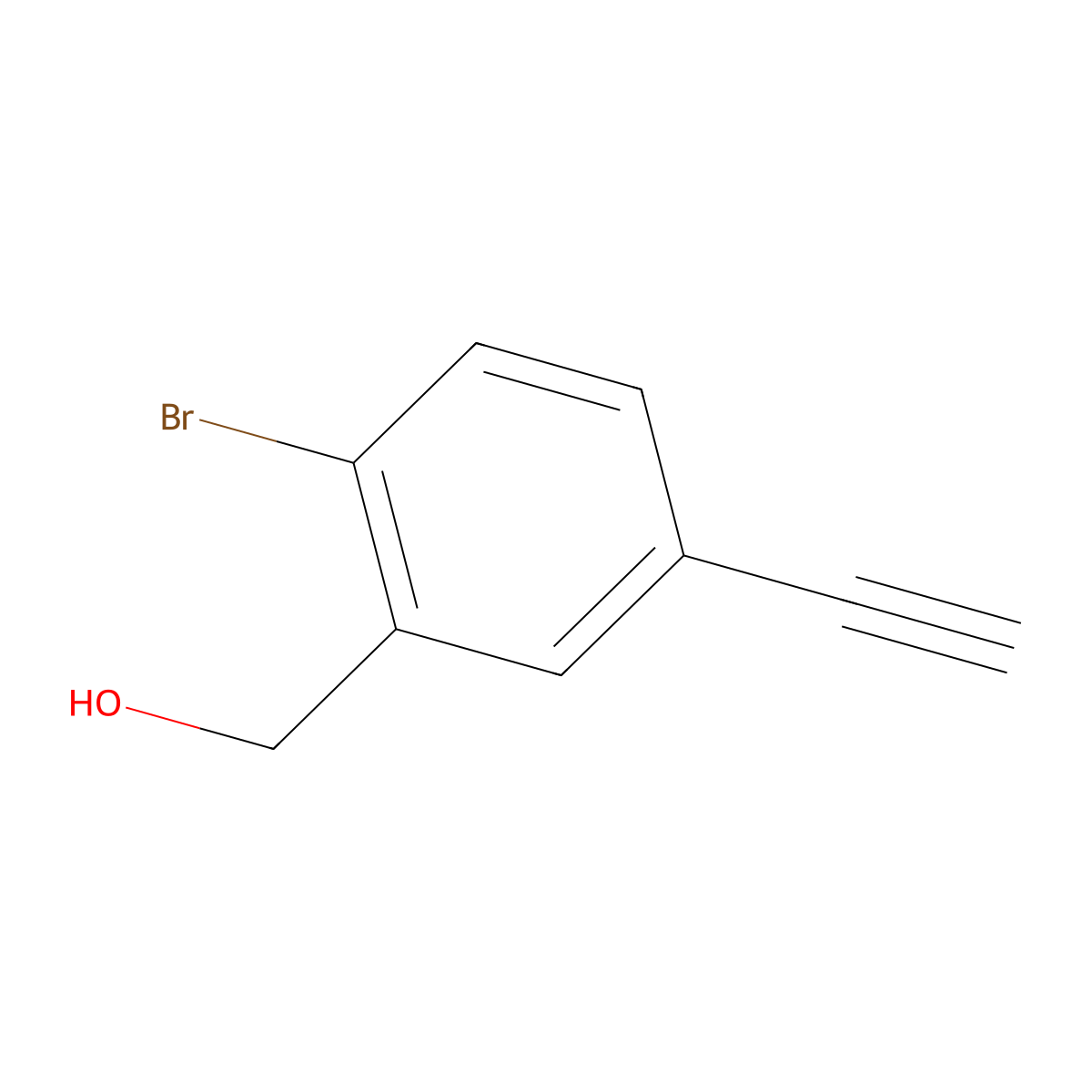 (2-Bromo-5-ethynylphenyl)methanol molecular structure, CAS 2624126-83-4