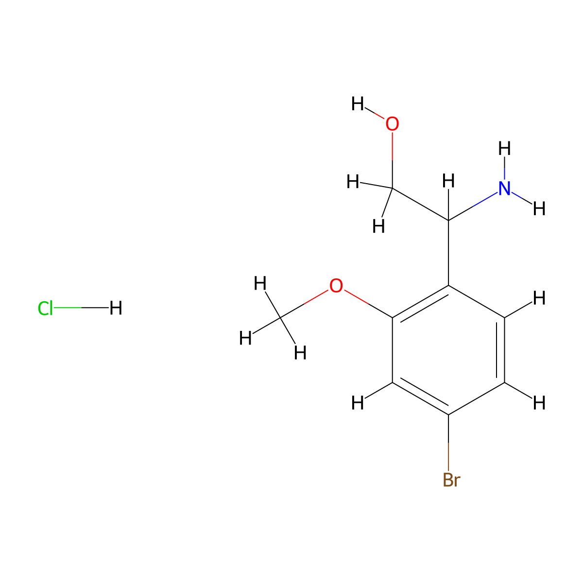 2-Amino-2-(4-bromo-2-methoxyphenyl)ethan-1-ol hydrochloride molecular structure, CAS 2624126-87-8
