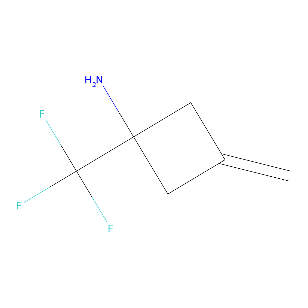 3-Methylidene-1-(trifluoromethyl)cyclobutan-1-amine molecular structure, CAS 2624128-68-1