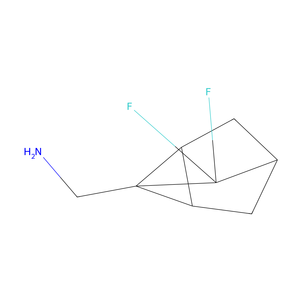 1-{7,7-Difluorotricyclo[2.2.1.0,2,6]heptan-1-yl}methanamine molecular structure, CAS 2624128-83-0