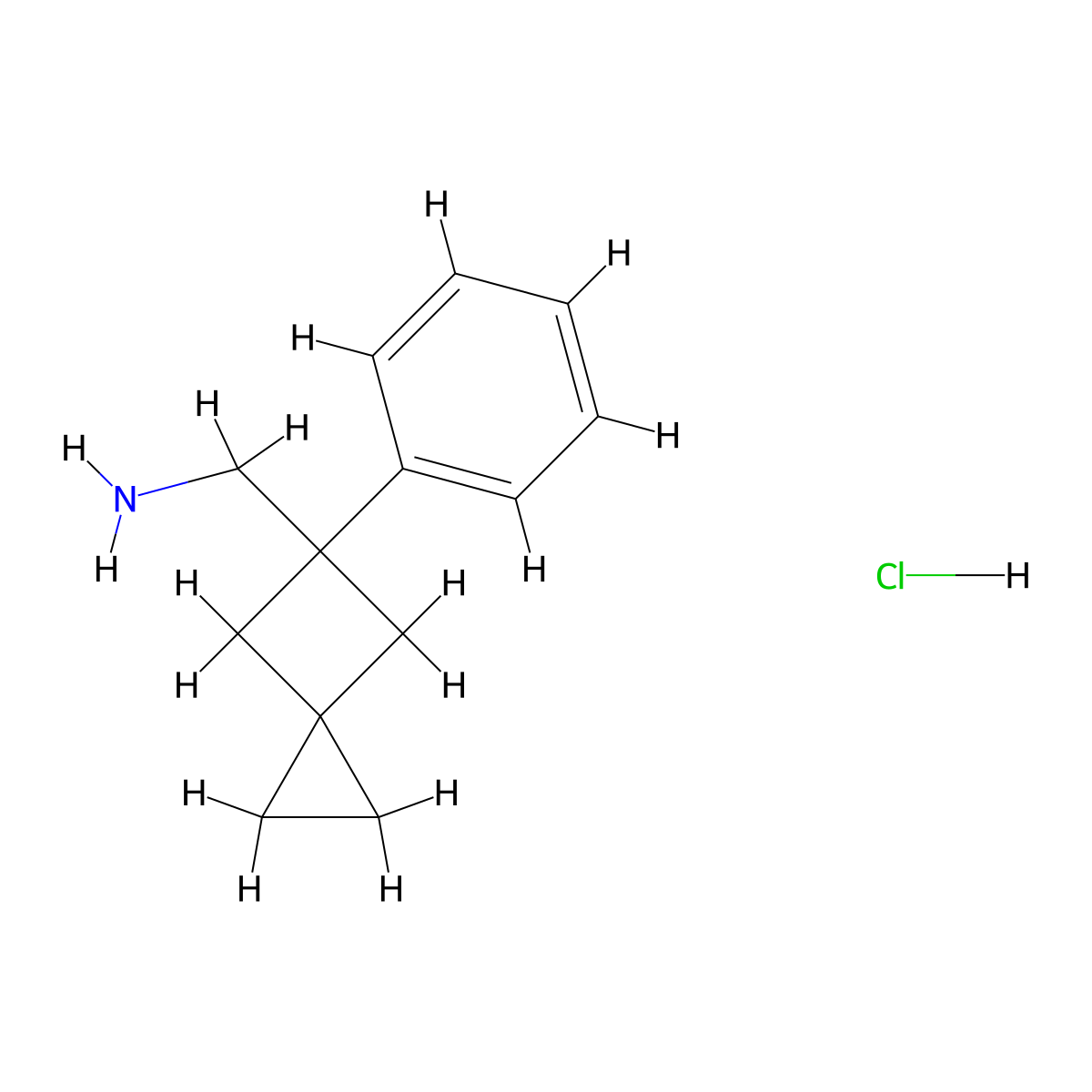 1-{5-Phenylspiro[2.3]hexan-5-yl}methanamine hydrochloride molecular structure, CAS 2624129-35-5