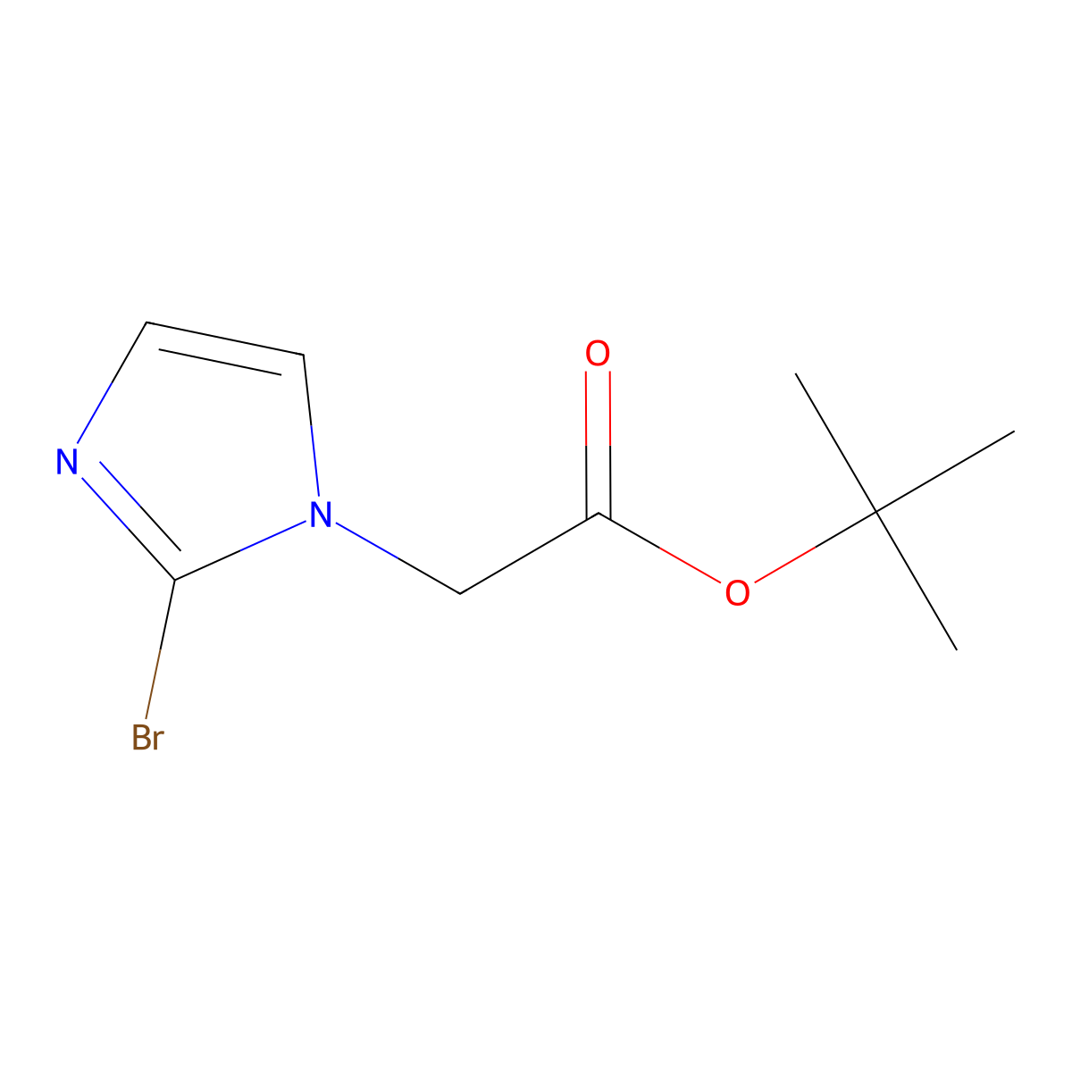 tert-butyl 2-(2-bromo-1H-imidazol-1-yl)acetate molecular structure, CAS 2624129-39-9