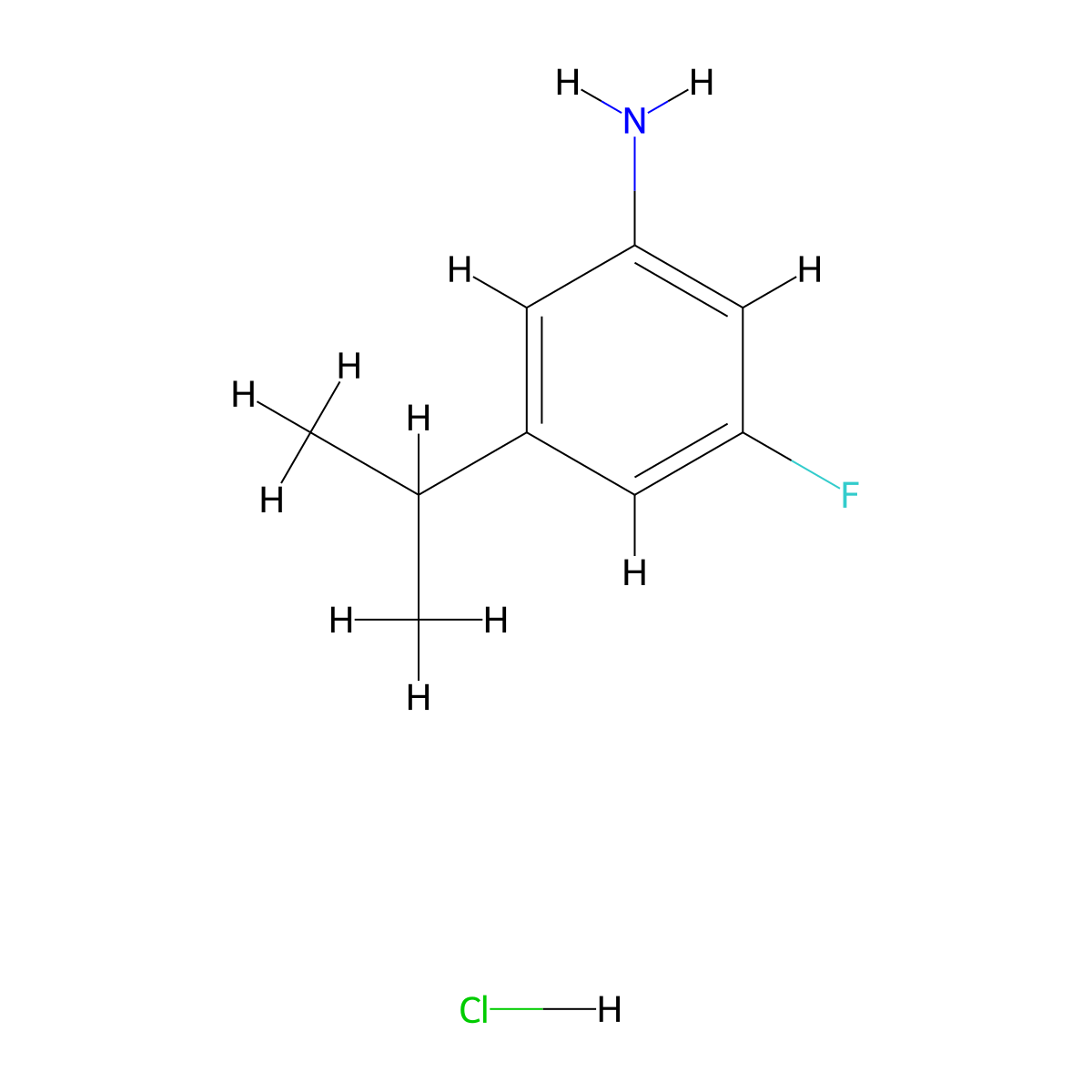 3-Fluoro-5-(propan-2-yl)aniline hydrochloride molecular structure, CAS 2624129-41-3