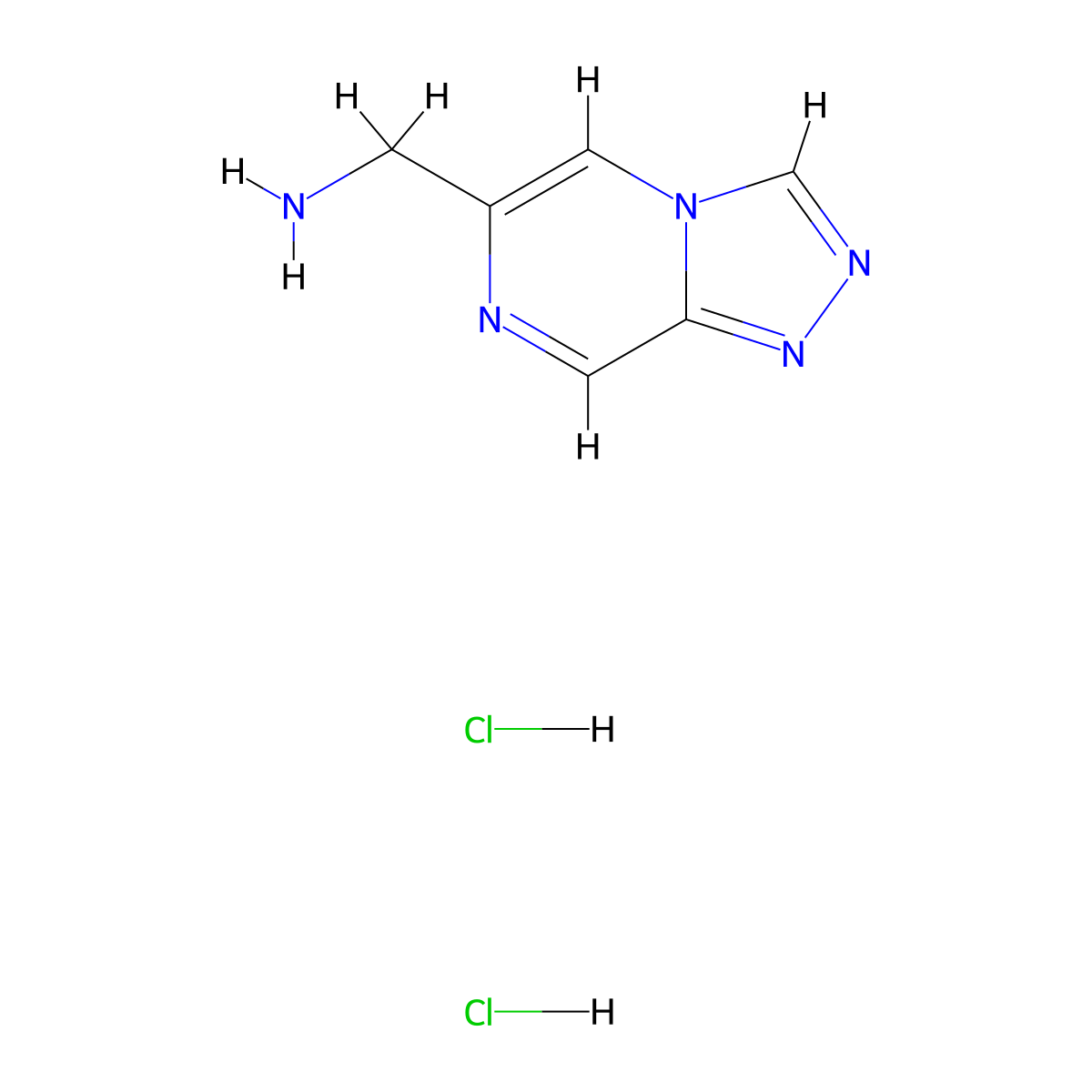 1-{[1,2,4]Triazolo[4,3-a]pyrazin-6-yl}methanamine dihydrochloride molecular structure, CAS 2624129-68-4