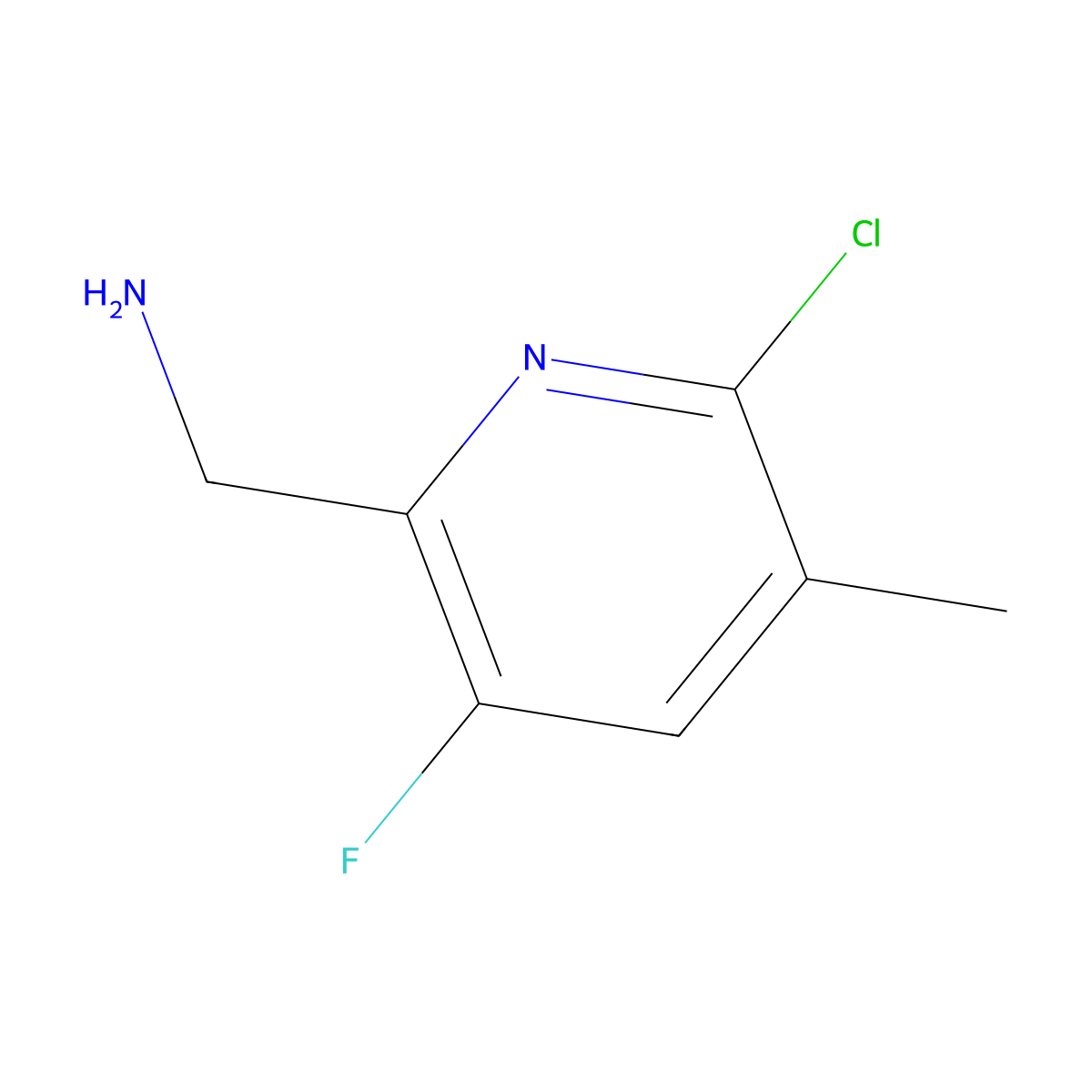 1-(6-Chloro-3-fluoro-5-methylpyridin-2-yl)methanamine molecular structure, CAS 2624129-72-0