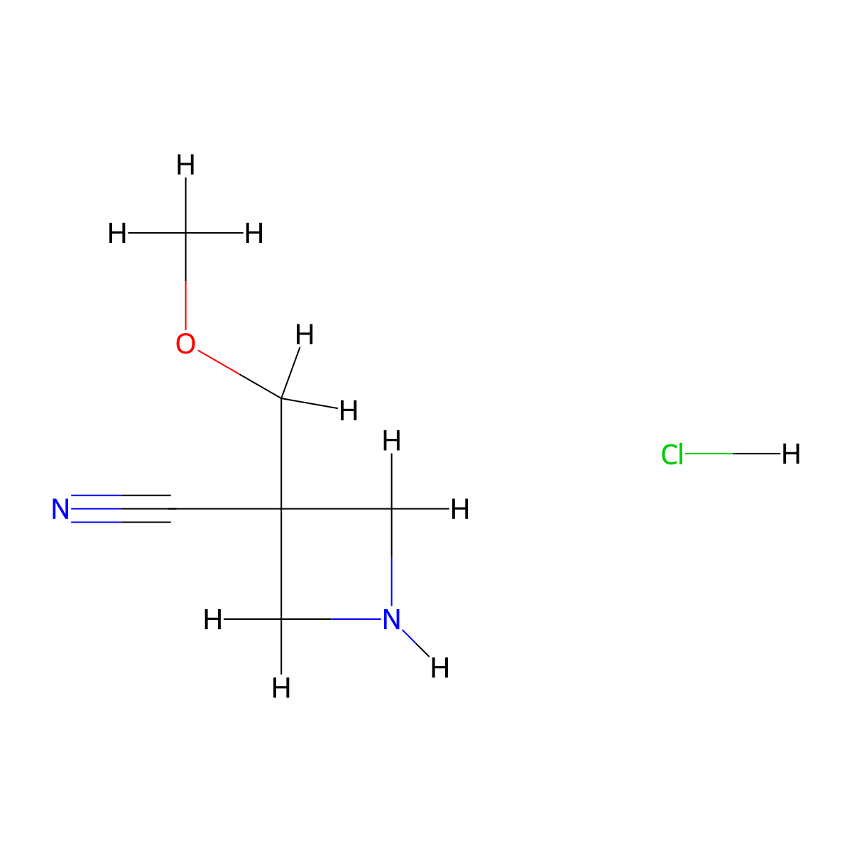 3-(Methoxymethyl)azetidine-3-carbonitrile hydrochloride molecular structure, CAS 2624129-98-0