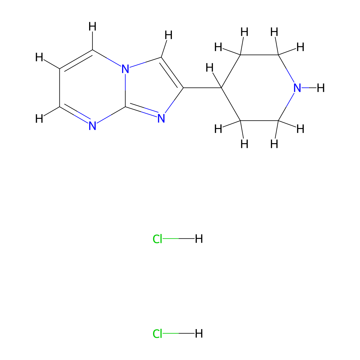 4-{Imidazo[1,2-a]pyrimidin-2-yl}piperidine dihydrochloride molecular structure, CAS 2624130-05-6