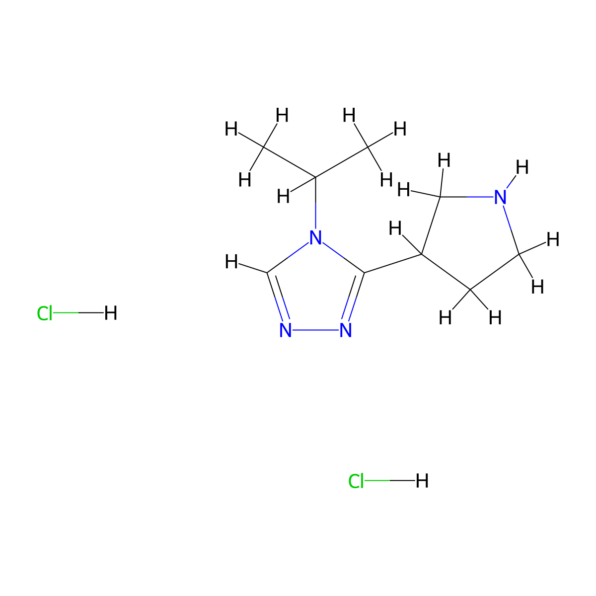 4-(propan-2-yl)-3-(pyrrolidin-3-yl)-4H-1,2,4-triazole dihydrochloride molecular structure, CAS 2624130-11-4