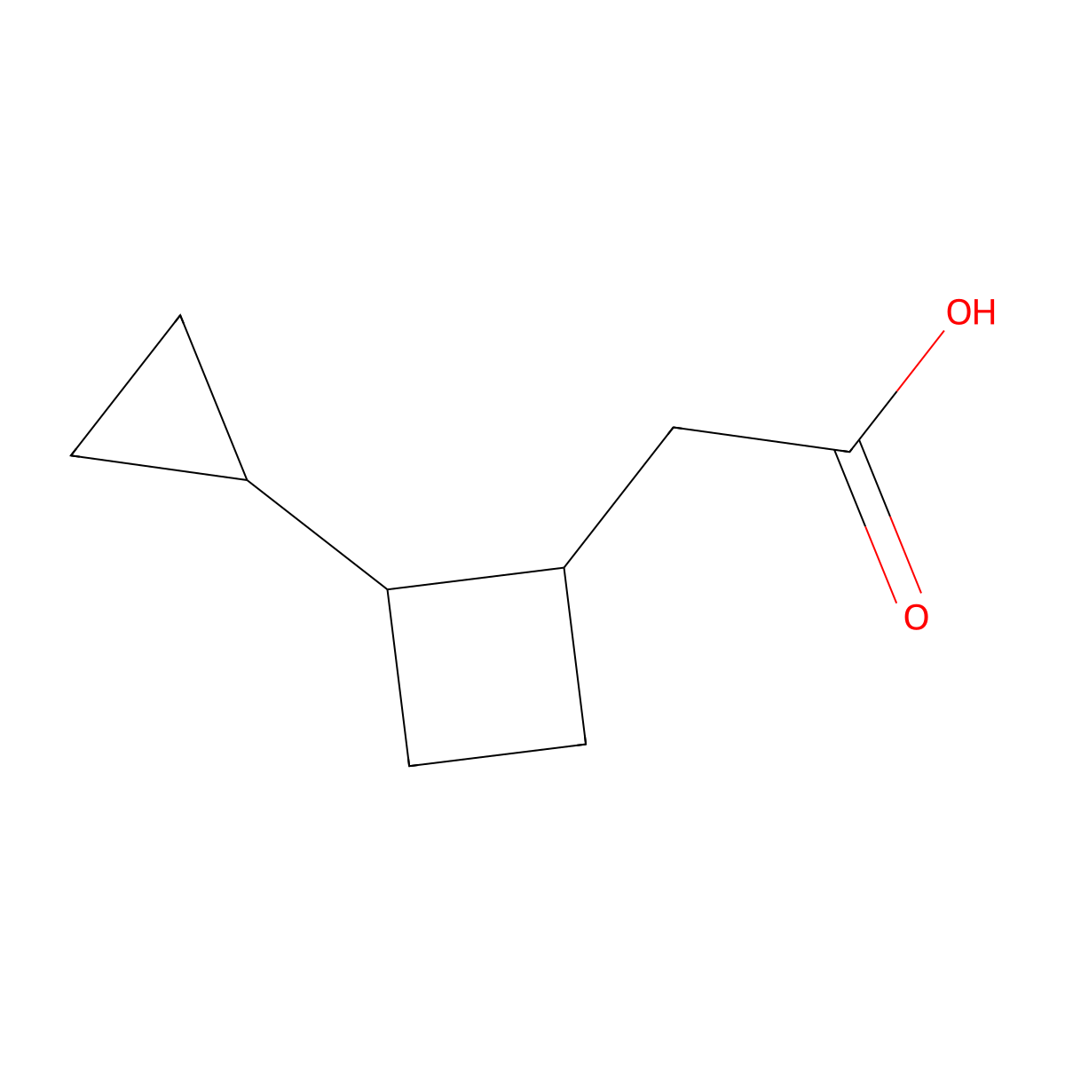 2-(2-Cyclopropylcyclobutyl)acetic acid molecular structure, CAS 2624130-22-7