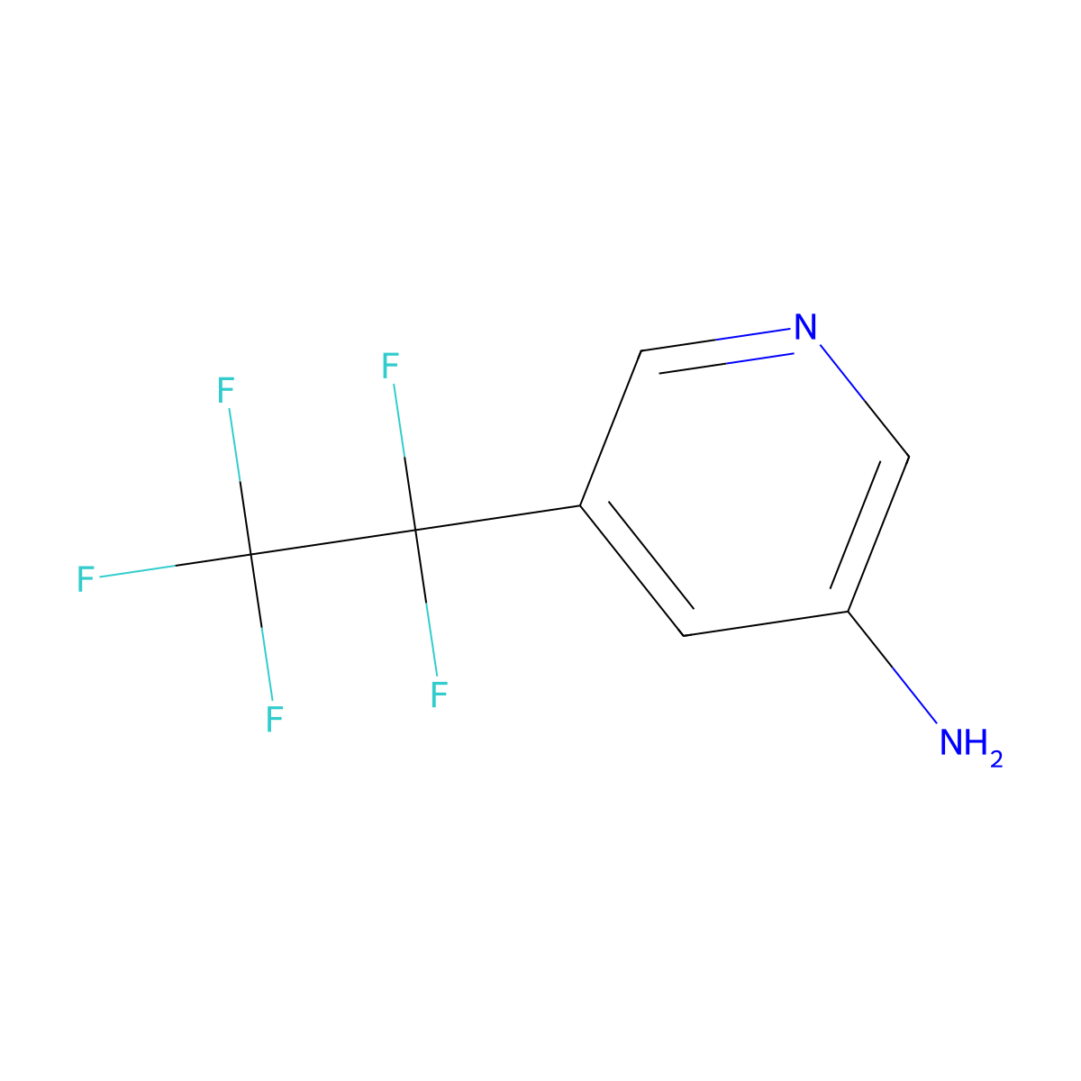 5-(1,1,2,2,2-Pentafluoroethyl)pyridin-3-amine molecular structure, CAS 2624130-23-8