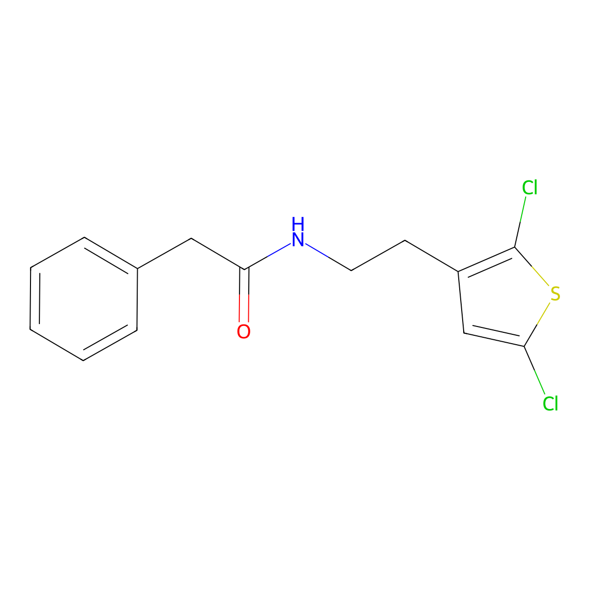 n-[2-(2,5-Dichlorothiophen-3-yl)ethyl]-2-phenylacetamide molecular structure, CAS 2624131-42-4