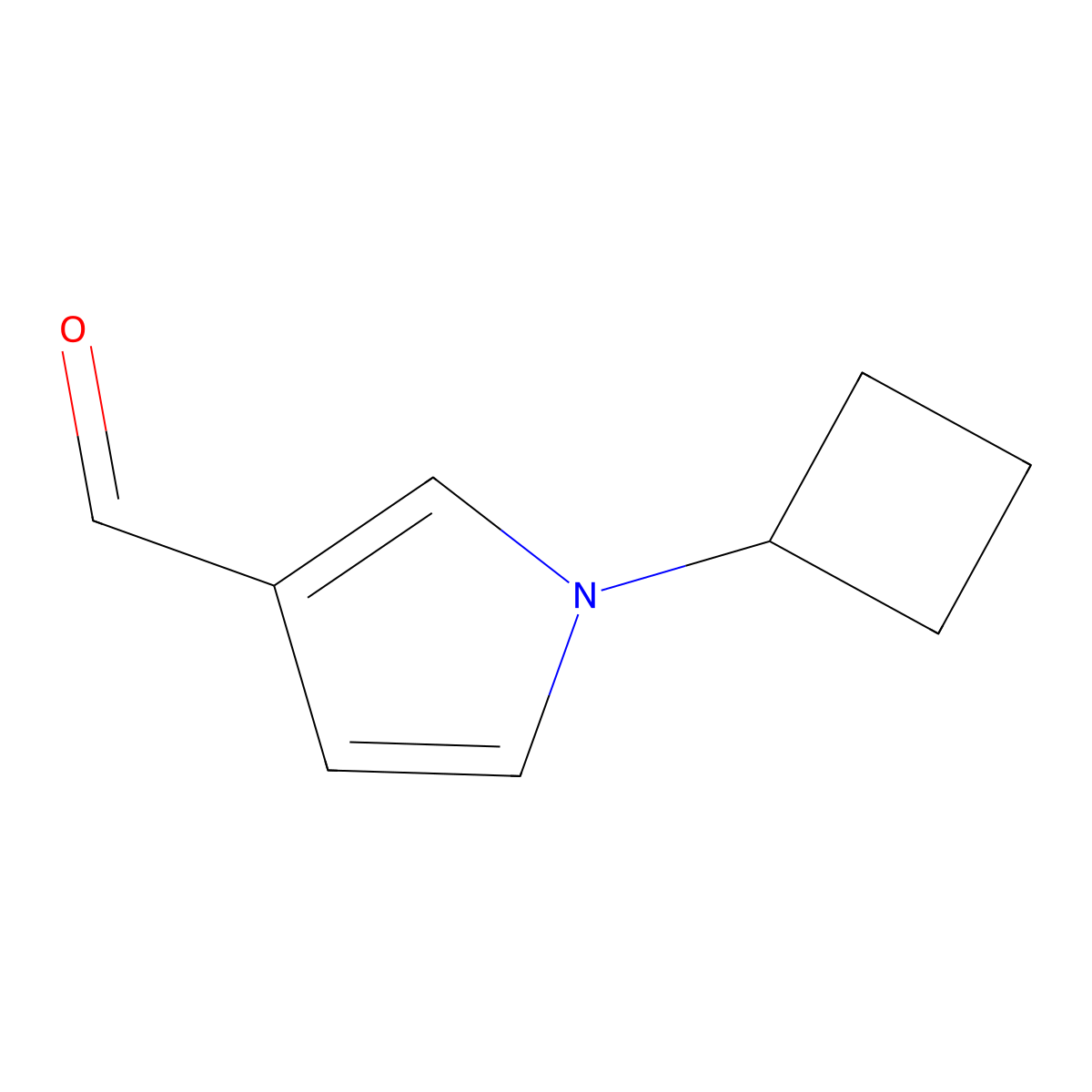 1-cyclobutyl-1H-pyrrole-3-carbaldehyde molecular structure, CAS 2624131-43-5
