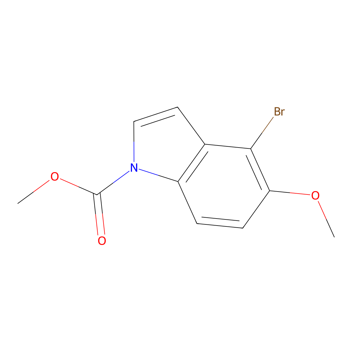 methyl 4-bromo-5-methoxy-1H-indole-1-carboxylate molecular structure, CAS 2624131-53-7