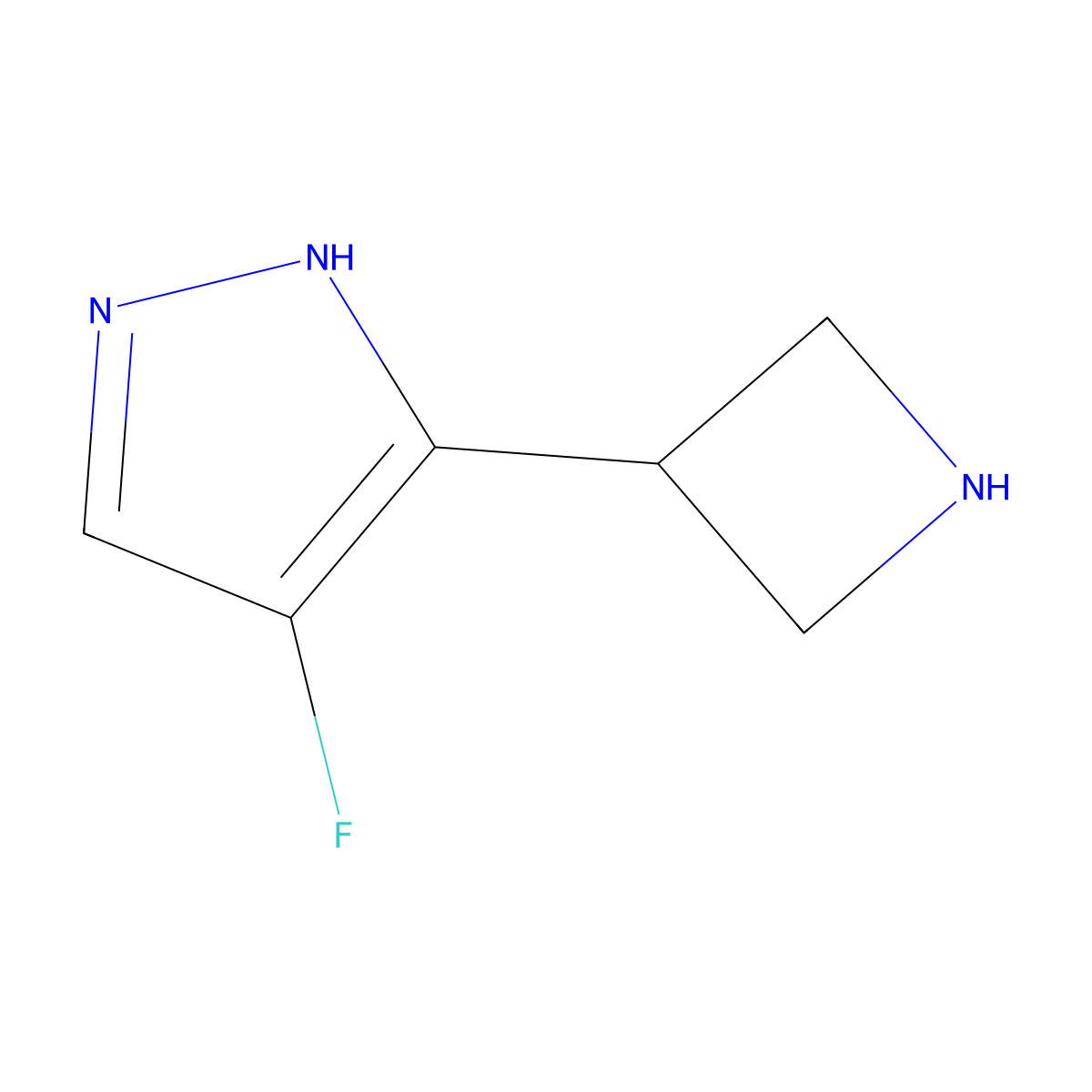3-(azetidin-3-yl)-4-fluoro-1H-pyrazole molecular structure, CAS 2624131-55-9