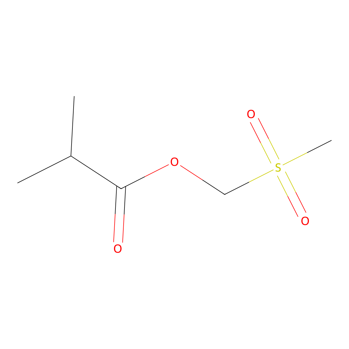 Methanesulfonylmethyl 2-methylpropanoate molecular structure, CAS 2624131-57-1