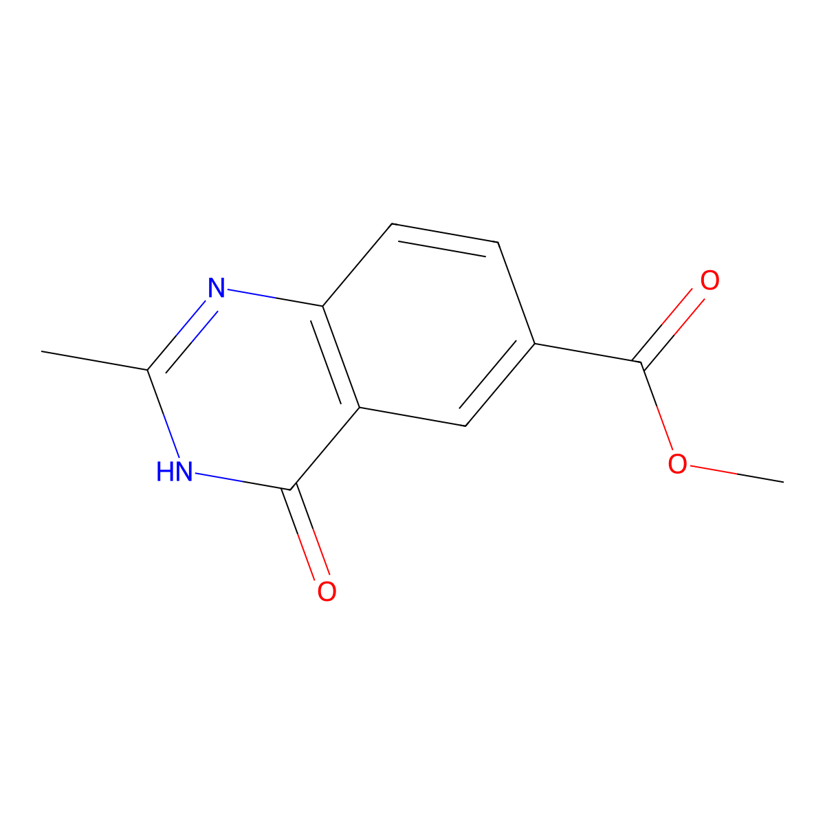 Methyl 2-methyl-4-oxo-3,4-dihydroquinazoline-6-carboxylate molecular structure, CAS 2624131-63-9