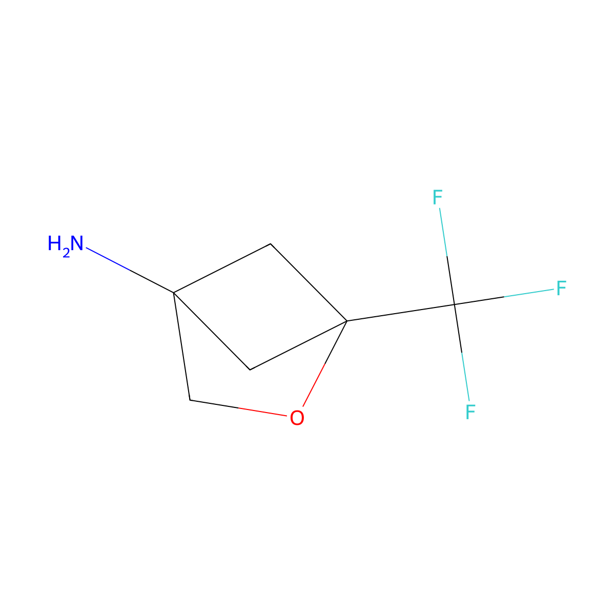 1-(Trifluoromethyl)-2-oxabicyclo[2.1.1]hexan-4-amine molecular structure, CAS 2624131-79-7