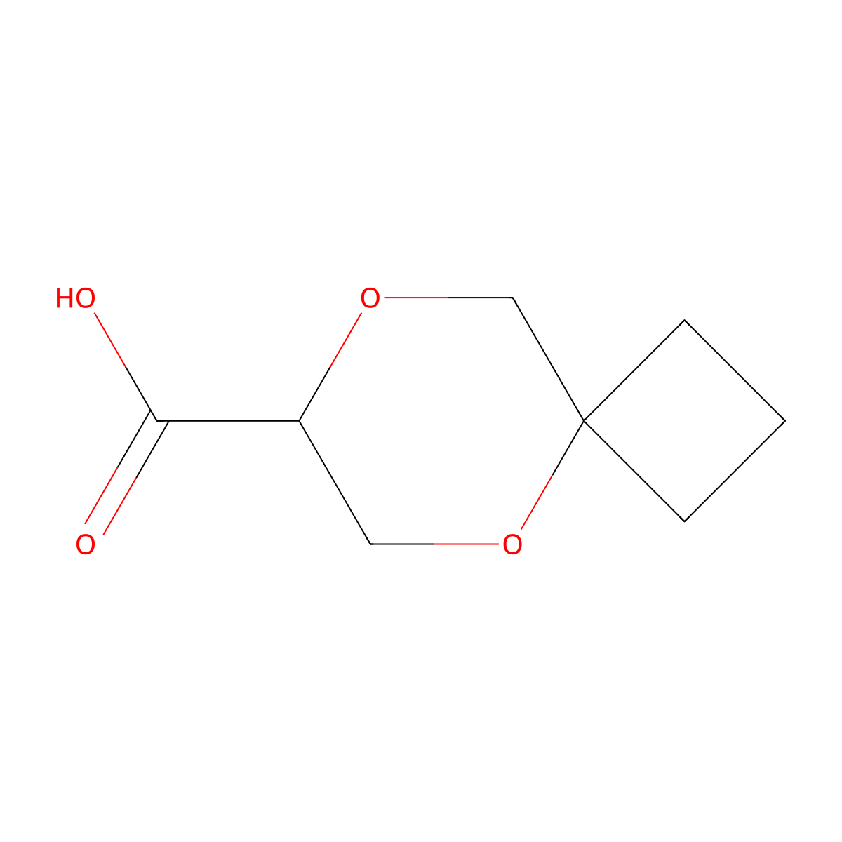 5,8-Dioxaspiro[3.5]nonane-7-carboxylic acid molecular structure, CAS 2624131-84-4