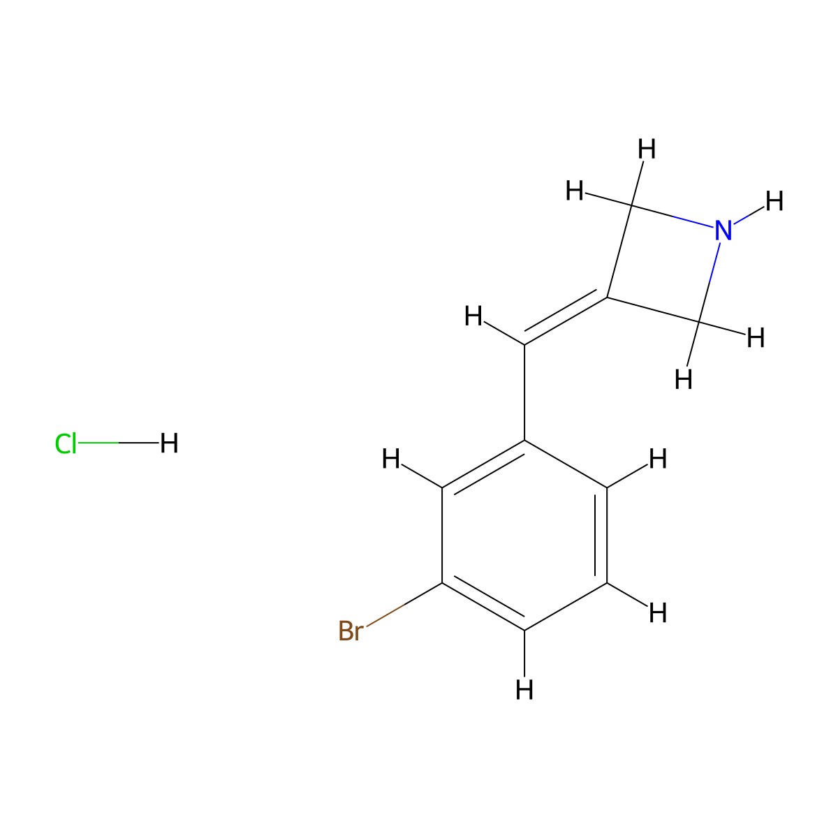 3-[(3-Bromophenyl)methylidene]azetidine hydrochloride molecular structure, CAS 2624131-91-3