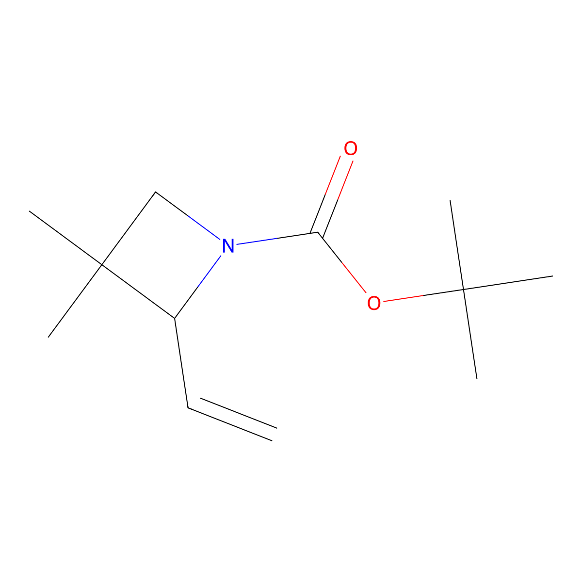 Tert-butyl 2-ethenyl-3,3-dimethylazetidine-1-carboxylate molecular structure, CAS 2624132-08-5