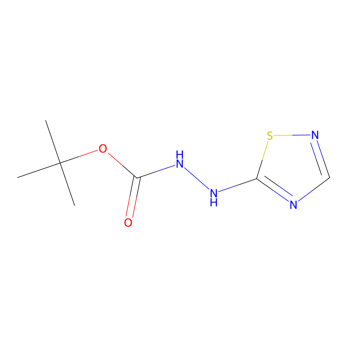 N'-(1,2,4-thiadiazol-5-yl)(tert-butoxy)carbohydrazide molecular structure, CAS 2624132-15-4