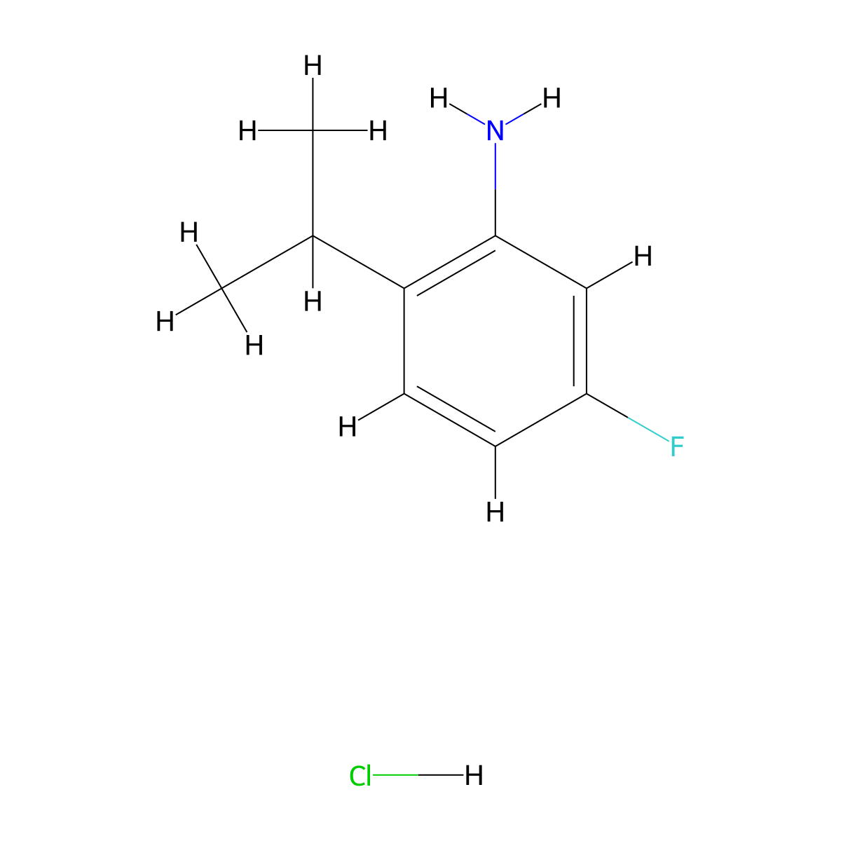 5-Fluoro-2-(propan-2-yl)aniline hydrochloride molecular structure, CAS 2624132-27-8