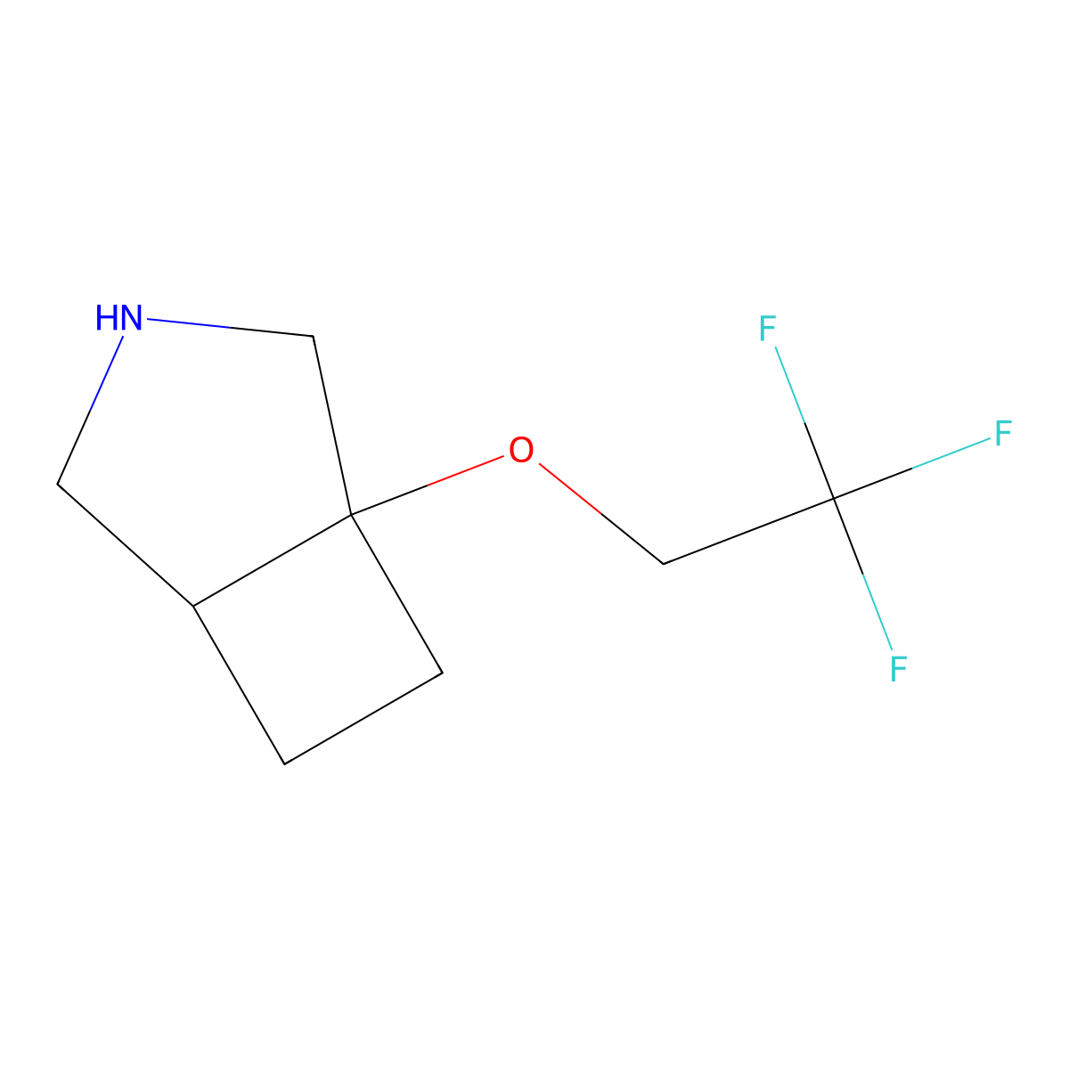 1-(2,2,2-Trifluoroethoxy)-3-azabicyclo[3.2.0]heptane molecular structure, CAS 2624132-46-1