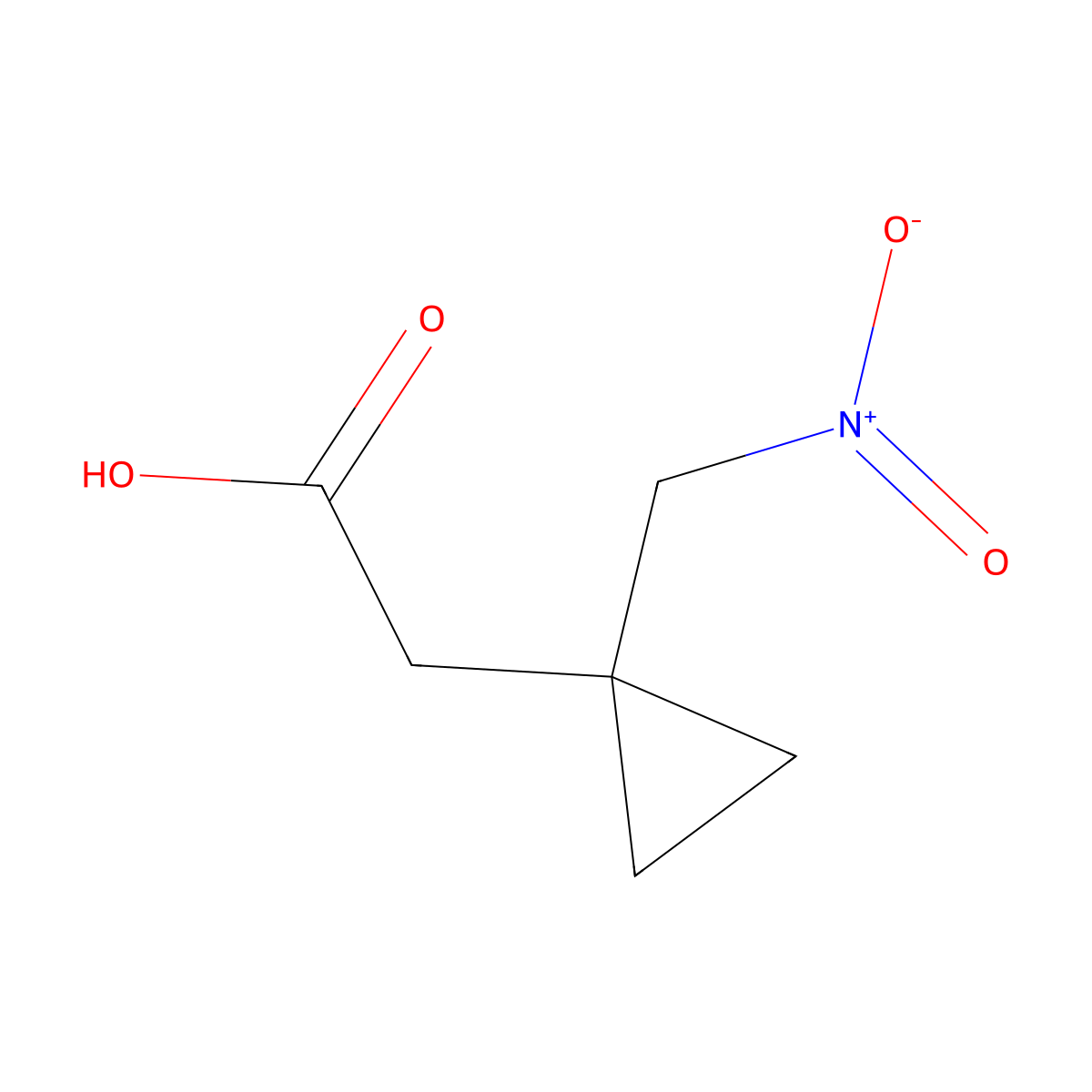2-[1-(Nitromethyl)cyclopropyl]acetic acid molecular structure, CAS 2624132-50-7