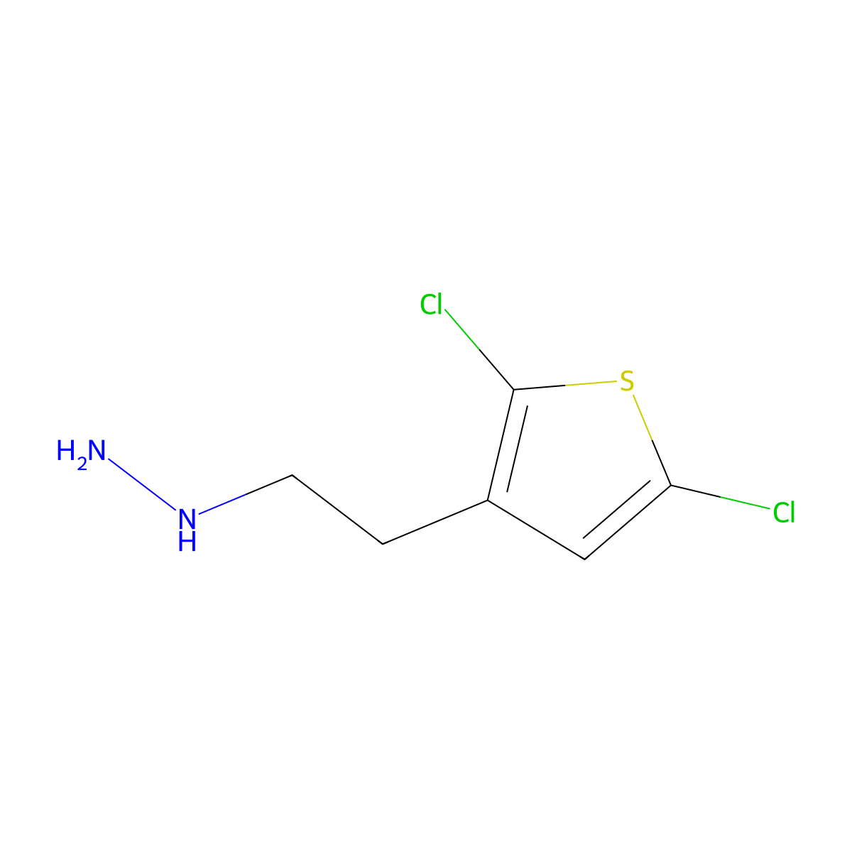 [2-(2,5-Dichlorothiophen-3-yl)ethyl]hydrazine molecular structure, CAS 2624132-54-1