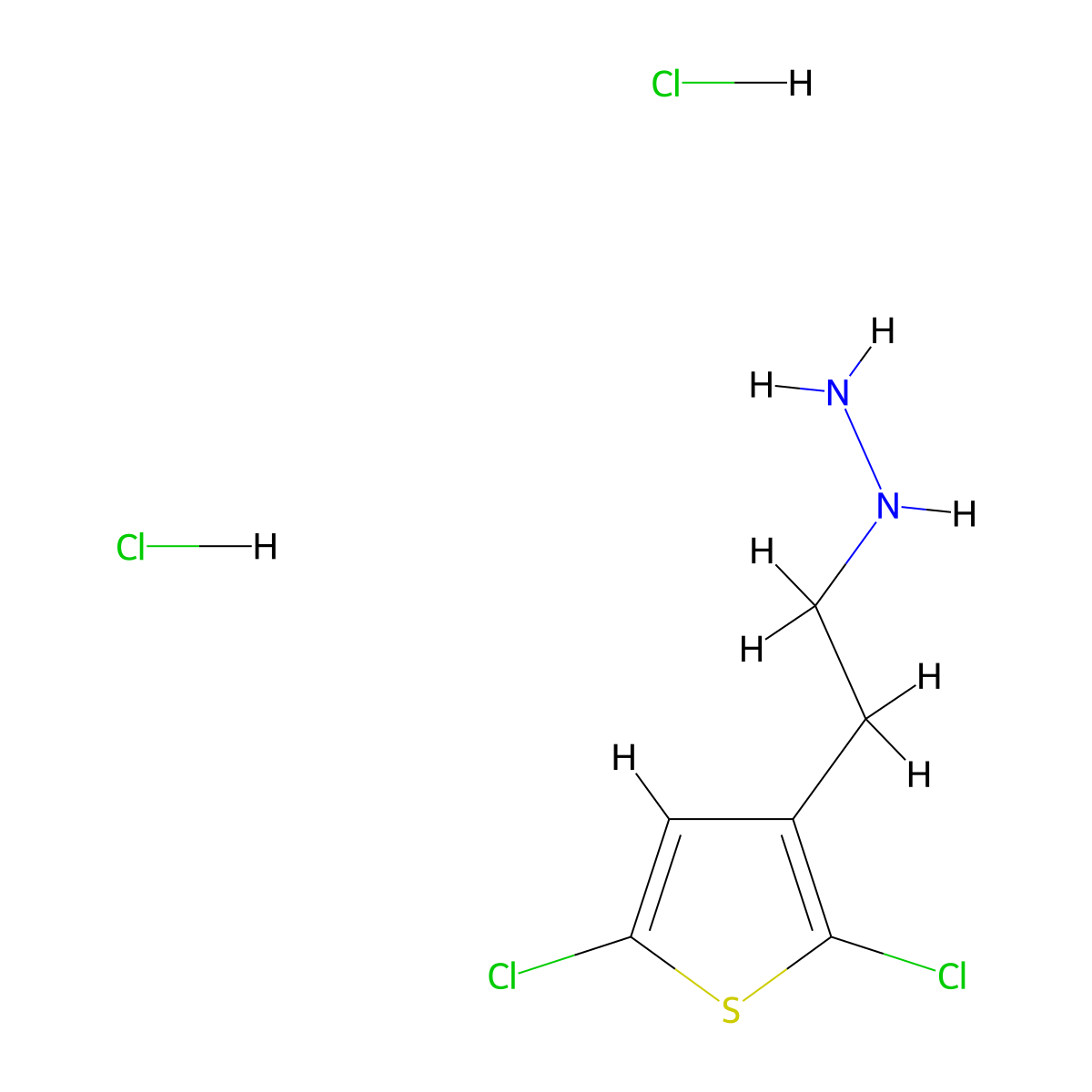 (2-(2,5-Dichlorothiophen-3-yl)ethyl)hydrazine dihydrochloride molecular structure, CAS 2624132-55-2