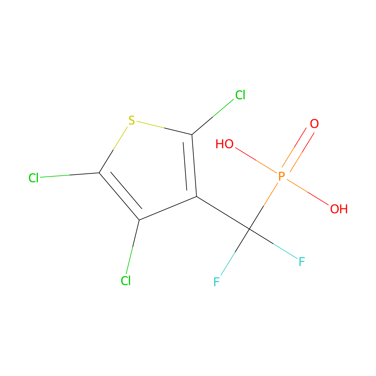 [Difluoro(2,4,5-trichlorothiophen-3-yl)methyl]phosphonic acid molecular structure, CAS 2624133-86-2